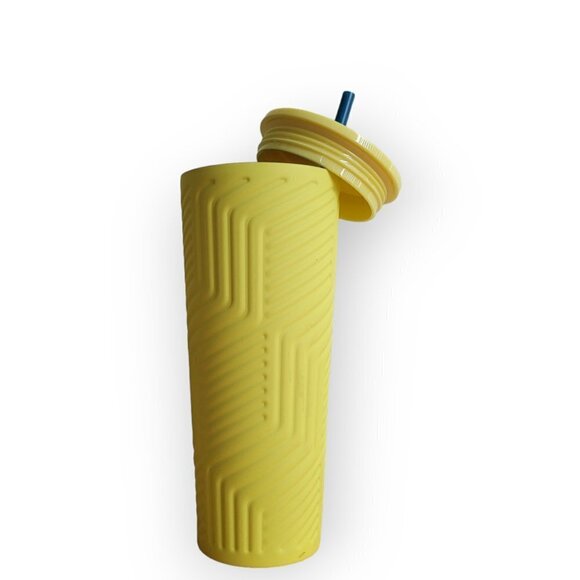 Starbucks Winter 2024 Yellow Metal Cold Cup 24oz - Picture 3 of 4